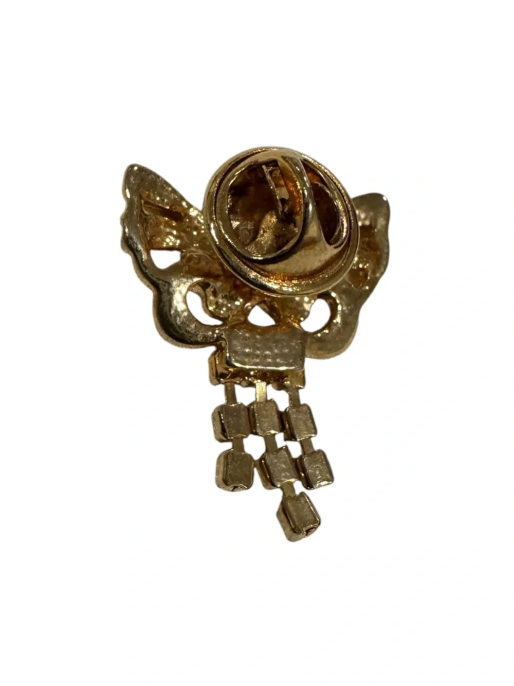 Gold Butterfly Crystal Drop Fashion Brooch - Women Jewelry